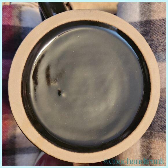 SCOTTISH STONEWARE RAISED CELTIC CROSS MUG BLACK TAN GLAZE IMPORT NWT - Picture 6 of 9